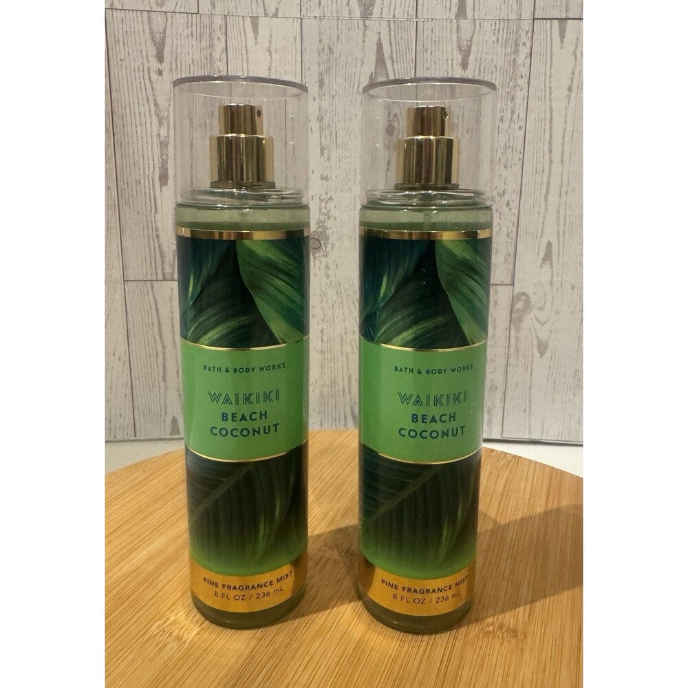 2 Bath & Body Works WAIKIKI BEACH COCONUT Fine Body Mist Spray 8Oz New